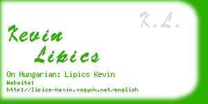 kevin lipics business card